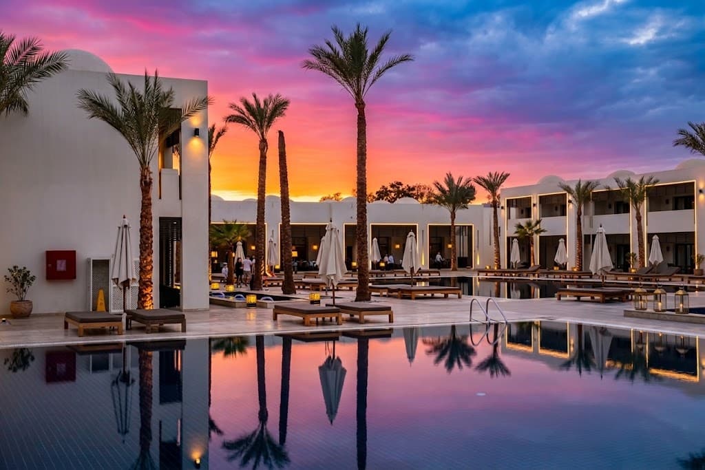 Hotel pool and terrace.